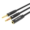 Vention 2x 3.5 mm kištukinis ir 4 polių lizdas 3.5 mm garso kabelis 0.3 m ventiliacijos BBTBY juodas