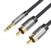 Vention 2xRCA - 3.5mm audio kabelis 1m - juodas