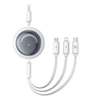 Trys viename Baseus Free2Draw USB į M+L+C 100 W laidas, 1.1 m (baltas)