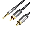 Vention 3.5 mm kištukinis ir 2x RCA kištukas garso kabelis 1.5 m ventiliacijos BCFBG juodas