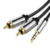 Vention 3.5 mm kištukinis ir 2x RCA kištukas garso kabelis 1.5 m ventiliacijos BCFBG juodas