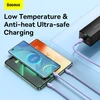 3in1 USB laidas Baseus Flash Series II, USB-C + mikro USB + Lightning, 66 W, 1.2 m (violetinė)