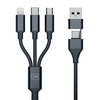 3MK Hyper Cable 3in1 USB-A/USB-C - USB-C/Micro/Lightning 1,5m juodos spalvos