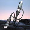 3Mk Protection 3mk Hyper Cable N-SERIES 2 in 2 USB-A / USB-C ir USB-C / Lightning 1.2m QC 3.0 9V/2A 60W - juodas