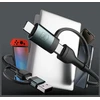 3MK Hyper N-SERIES 4-in-1 duomenų perdavimo ir įkrovimo kabelis | USB-A į USB-C, Lightning | 60 W | 1,2 m