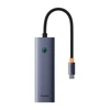 4in1 Hub Baseus UltraJoy USB-C iki USB 3.0 (pilka erdvė)
