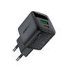 Acefast A116 GaN PD 35W USB-A USB-C Wall Charger with Ekranas - Juodas