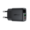 Acefast A116 GaN PD 35W USB-A USB-C Wall Charger with Ekranas - Juodas