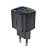 Acefast A116 GaN PD 35W USB-A USB-C Wall Charger with Ekranas - Juodas