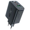 Acefast A41 sieninis įkroviklis, 2x USB-C + USB, GaN 65W (juodas)