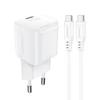 Acefast A73 Mini PD 20W GaN laidinis įkroviklis + USB-C kabelis – baltos spalvos