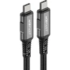 Acefast C1-09 duomenų perdavimo ir įkrovimo kabelis | USB-C į USB-C | 240 W | 1 m | pilka, juoda