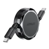 Acefast C13-03 USB-C – USB-C 60W kabelis Retractable – juodos spalvos