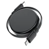 Acefast C13-03 USB-C – USB-C 60W kabelis Retractable – juodos spalvos