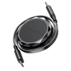 Acefast C13-03 USB-C – USB-C 60W kabelis Retractable – juodos spalvos