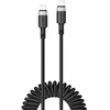 Acefast C14-03 USB-C – USB-C Spring kabelis 480Mb/s 3A 1.2m – Juodos spalvos
