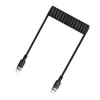 Acefast C14-03 USB-C – USB-C Spring kabelis 480Mb/s 3A 1.2m – Juodos spalvos