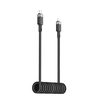 Acefast C14-03 USB-C – USB-C Spring kabelis 480Mb/s 3A 1.2m – Juodos spalvos