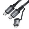 Acefast C20-01 USB-C - USB-C / Lightning Cable 480Mb/s 3A 1,2m - Juodas