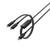 Acefast C5 USB-C – USB-C / USB-C 2in1 100W 480Mb/s kabelis – juodos spalvos