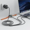 Acefast C6-11 3-in-1 duomenų perdavimo ir įkrovimo kabelis | USB-C į USB-C, Qi | 100 W | 1,2 m | juodas