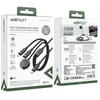Acefast C6-11 3-in-1 duomenų perdavimo ir įkrovimo kabelis | USB-C į USB-C, Qi | 100 W | 1,2 m | juodas