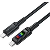 Acefast C7-03 duomenų perdavimo ir įkrovimo kabelis | USB-C į USB-C | 100W | su LED ekranu | 1,2 m | juodas
