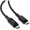 Acefast C7-03 duomenų perdavimo ir įkrovimo kabelis | USB-C į USB-C | 100W | su LED ekranu | 1,2 m | juodas