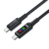 USB-C į USB-C laidas Acefast C7-03 1.2 m, su ekranu (juodas)