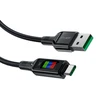 Acefast C7-04 USB-A USB-C 60W 1.2m kabelis su ekranu – juodos spalvos