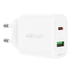 Įkroviklis buitinis Acefast A25 PD20W Type-C/USB-A baltas
