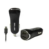Beline automobilinis įkroviklis 2xUSB + microUSB 2,1A juodos spalvos