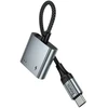 Adapteris AUX USB C į 2x USB C max 10W Hoco UPA34A UPA34A pilka