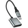 Adapteris AUX USB C į 2x USB C max 10W Hoco UPA34A UPA34A pilka
