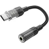Adapteris AUX USB C to Jack 3,5 mm Hoco 0,15 m LS37 transparent juodas