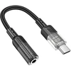 Adapteris AUX USB C to Jack 3,5 mm Hoco 0,15 m LS37 transparent juodas