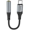 Adapteris AUX USB C to Jack 3,5 mm Hoco 0,12 m LS36 juodas
