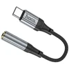 Adapteris AUX USB C to Jack 3,5 mm Hoco 0,12 m LS36 juodas