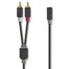 Nedis Stereo Audio kabelis 2x RCA (M) - jack 3.5 mm (F) 0.20 m juoda
