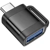 Adapteris OTG USB C to USB A Hoco 3A UA31C juodas