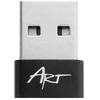 Adapteris USB A 2.0 to USB C ART C14 OTG juodas