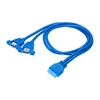 Adapteris su kabeliu Akyga AK-CA-62 2x USB A 3.0 A (f) / USB 19 pin (f) 65cm