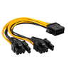 Akyga PCIe 6-pin x2 - PCIe 8-pin, 0.2 m, Juodai-geltona (AK-CA-81)
