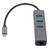 Akyga šakotuvas AK-AD-66 USB Type C skirtas 3x USB 3.0 su tinklo kortele 10/100/1000 15cm
