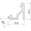 Aliuminio profilis LED juostai EUROLIGHT, kampinis, juodos spalvos, 1m kompl