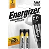 Šarminė baterija LR03 (AAA, E92) 1,5 V Alkaline Power Energizer 2 vnt. lizdinėje pakuotėje