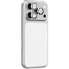 AmazingThing Lens Glass skirtas Apple iPhone 17 Pro / Pro Max with Sidabrinis Aluminum Frame