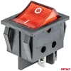 Raudonas stačiakampis jungiklis 12v 230v su apšvietimu BU02 amio-03613