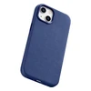 iCarer Leather Apple iPhone 14 Plus genuine leather dėklas telefonui mėlynos spalvos (compatible with MagSafe)