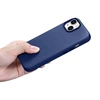 iCarer Leather Apple iPhone 14 Plus genuine leather dėklas telefonui mėlynos spalvos (compatible with MagSafe)